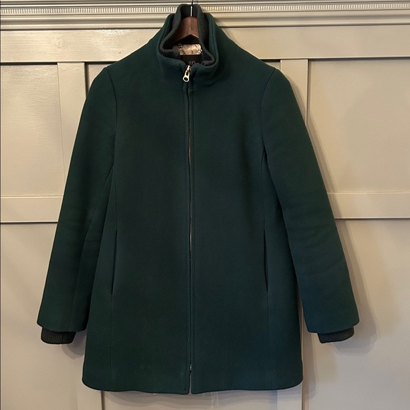 J. Crew Lodge Coat in Italian Stadium Cloth by Nello Gori Wool Green Size 8 - Picture 3 of 10